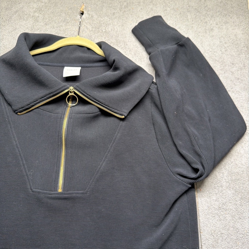 Varley Half Zip Pullover Sweatshirt Womens Large Black Athleisure Activewear